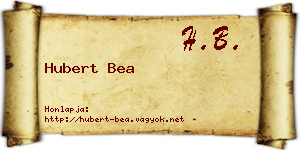 Hubert Bea névjegykártya